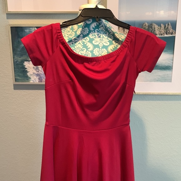 Girls Burgundy mid high low dress - Picture 2 of 3